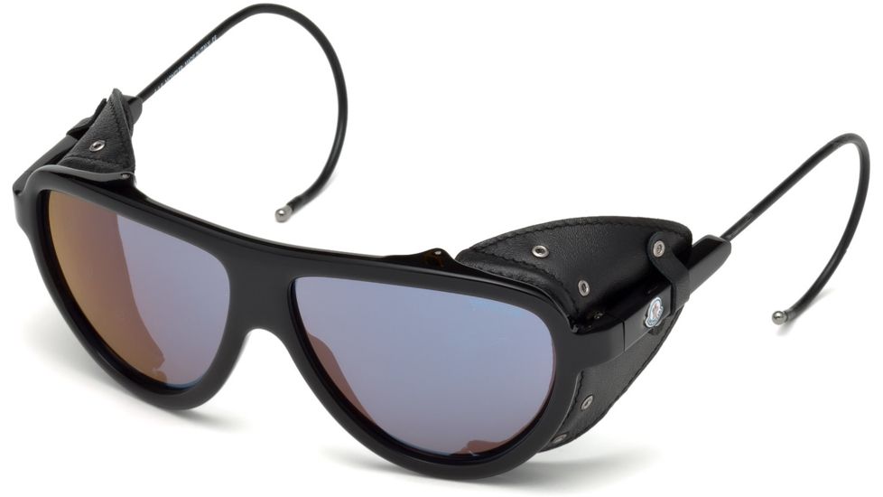 Moncler ML0004 Sunglasses - Shiny Black Frame Color, Gradient Or Mirror Violet Lens Color