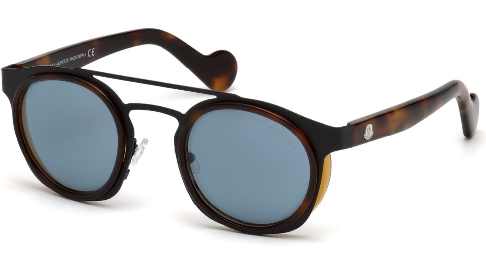 Moncler ML0022 Sunglasses - Blonde Havana Frame Color, Blue Lens Color