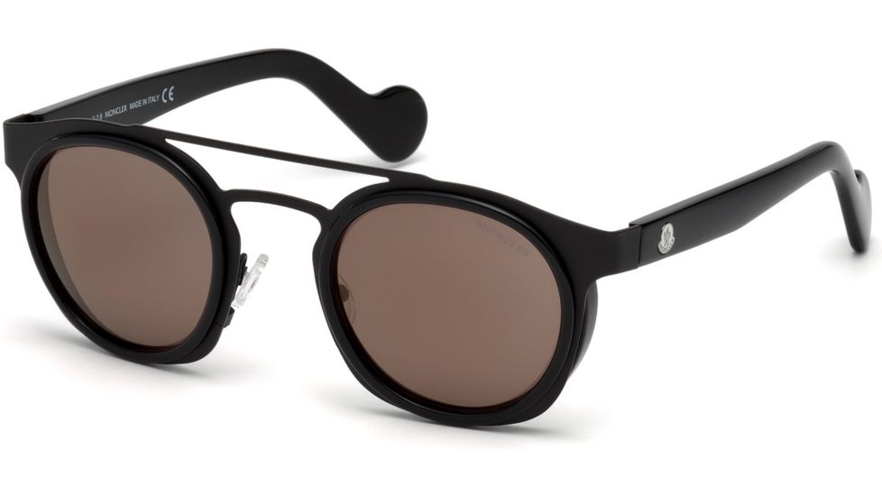 Moncler ML0022 Sunglasses - Shiny Black Frame Color, Roviex Mirror Lens Color