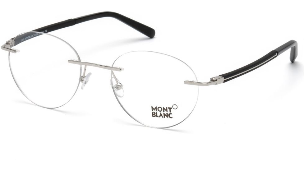 Mont Blanc MB0732 Eyeglass Frames - Shiny Palladium Frame Color, Shiny Palladium Lens Color