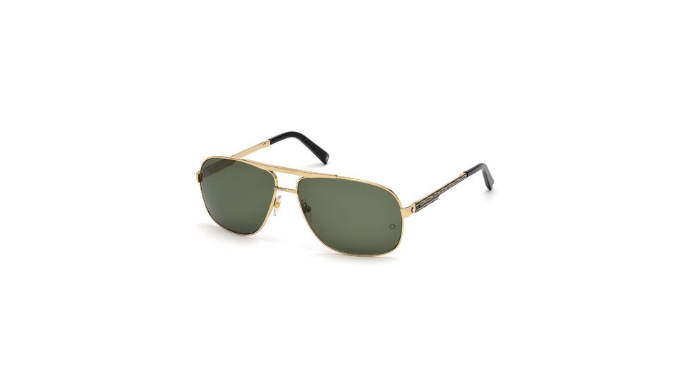 Mont Blanc MB456S Sunglasses - Shiny Rose Gold Frame Color, Green Lens Color
