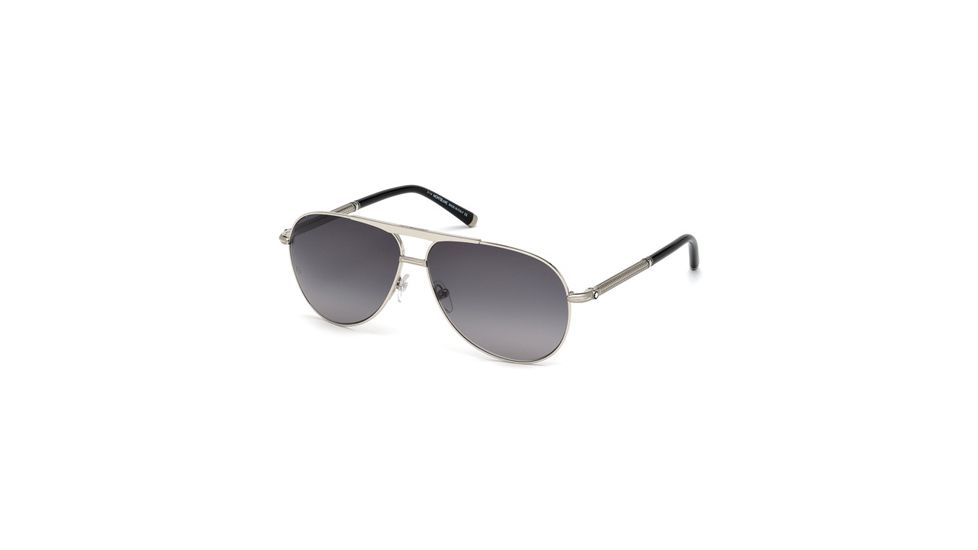 Mont Blanc MB517S Sunglasses - Shiny Palladium Frame Color, Gradient Smoke Lens Color