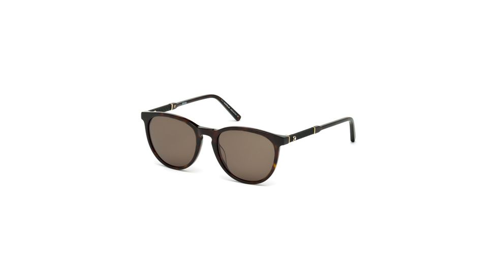 Mont Blanc MB588S Sunglasses - Dark Havana Frame Color, Brown Lens Color