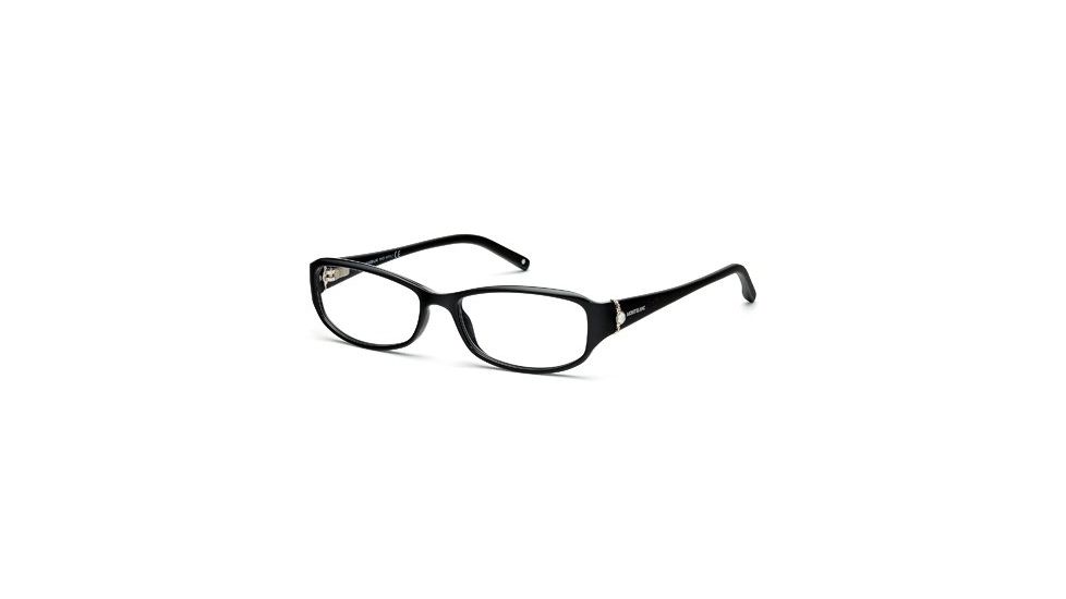 Montblanc MB0393 Eyeglass Frames - Shiny Black Frame Color