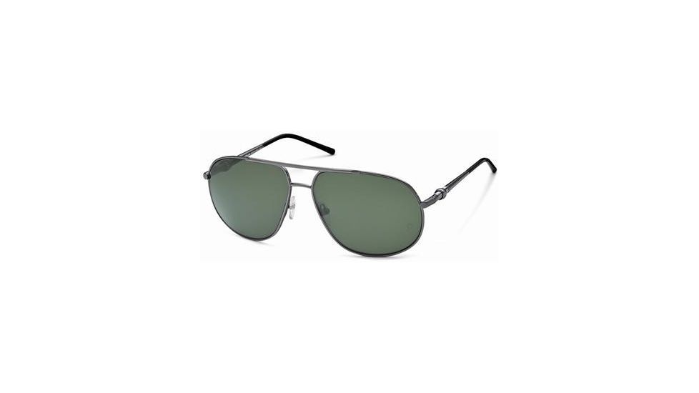 Montblanc MB328S Sunglasses - Shiny Gun Metal Frame Color, Green Lens Color