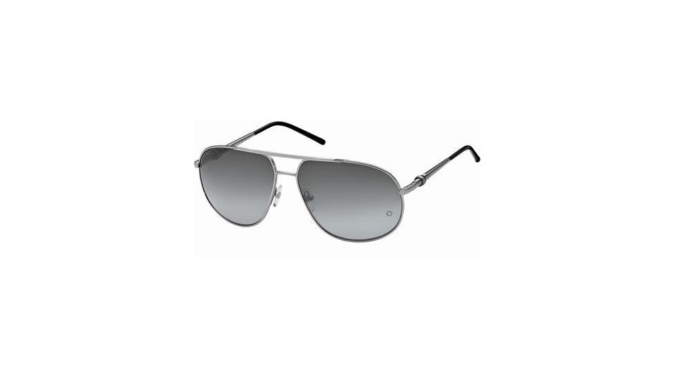Montblanc MB328S Sunglasses - Shiny Light Ruthenium Frame Color, Gradient Smoke Lens Color