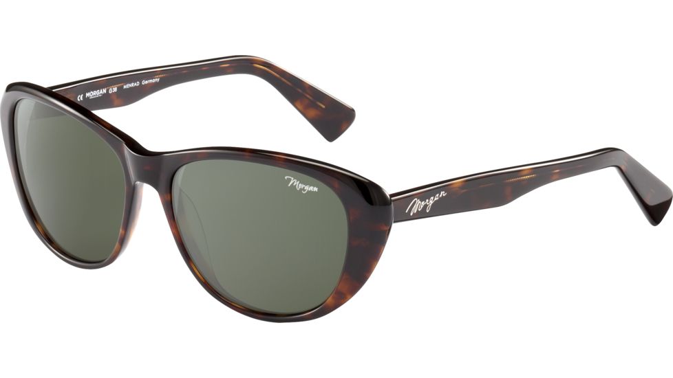 Morgan 207190 Sunglasses, Dark Brown Havana Frame, Green Lens, 207190-8940