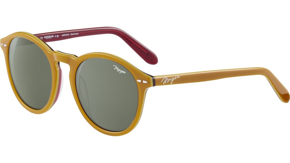 Morgan 207197 Sunglasses, Caramel Frame, Green Lens, 207197-4349