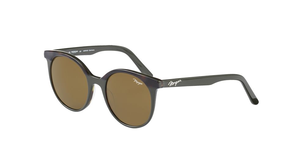 Morgan 207209 Single Vision Prescription Sunglasses, Brown Havana/Green Frame, 207209-4510SV