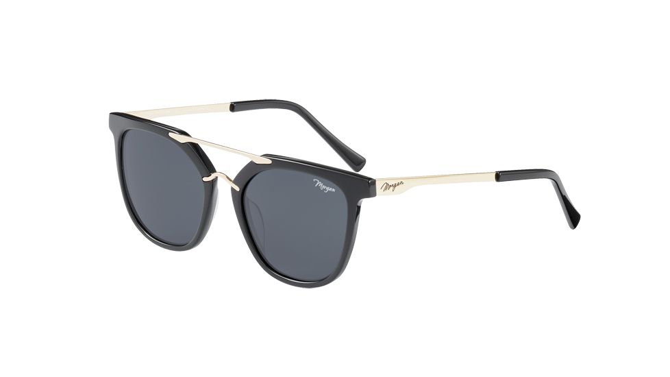 Morgan 207213 Single Vision Prescription Sunglasses, Black/Gold Frame, 207213-8840SV