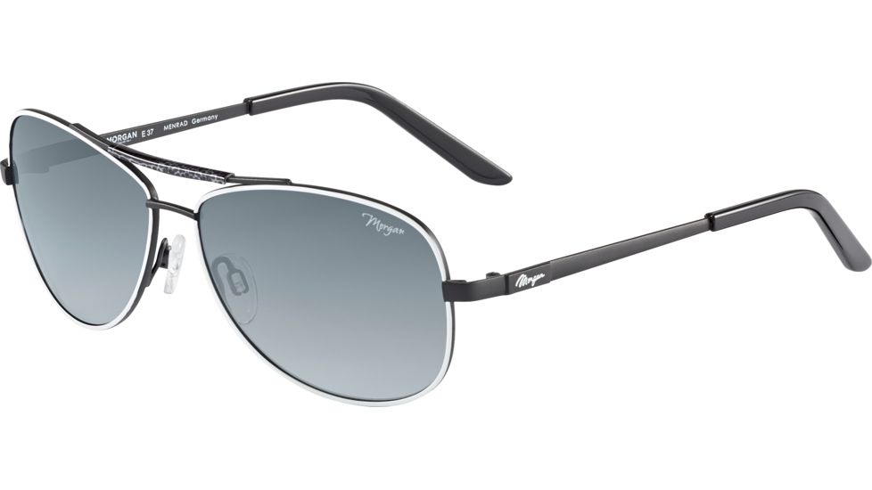 Morgan 207344 Sunglasses, Black White Frame, Grey Blue Gradient Lens, 207344-610