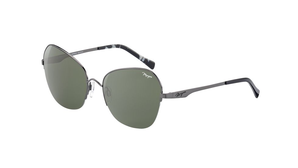 Morgan 207349 Sunglasses,Gun Frame,Grey/Green Lens, 207349-6500