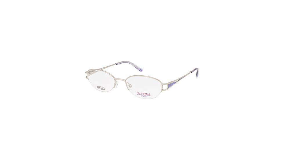 National NA0131 Eyeglass Frames - Shiny Light Nickeltin Frame Color