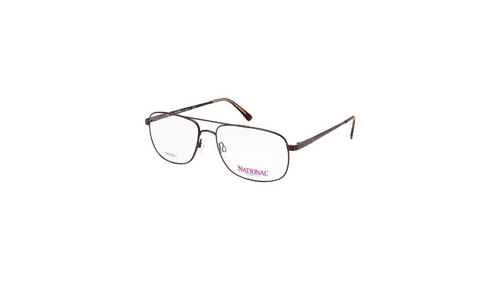 National NA0326 Eyeglass Frames - Shiny Dark Brown Frame Color