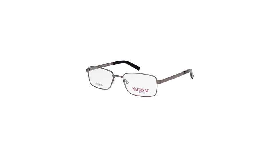 National NA0327 Eyeglass Frames - Shiny Gun Metal Frame Color