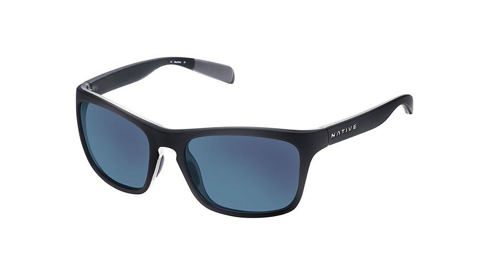 Native Eyewear Penrose Sunglasses,Asphalt/Crystal/Crystal Frame,Blue Reflex Gray Lens,Polarized,179 907 526