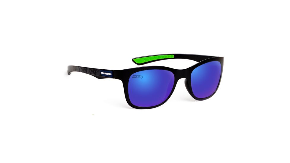 NFL Wayfarer Seattle Seahawks Bifocal Prescription Sunglasses, Matte Black Frame, 622088T28BI