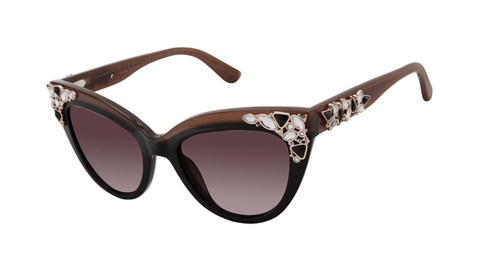 Nicole Miller Corsica Sunglasses - Frame BLACK/ROSE, Lens Color Dark Rose Gradient, Size 52/19mm NMCORSICA01