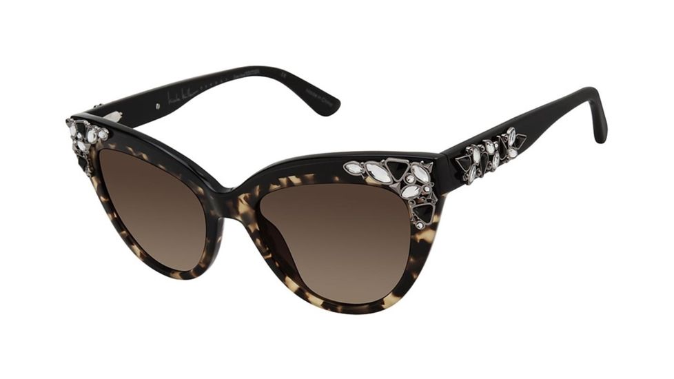 Nicole Miller Corsica Sunglasses - Frame TORTOISE/BLACK, Lens Color Dark Brown Gradient, Size 52/19mm NMCORSICA02