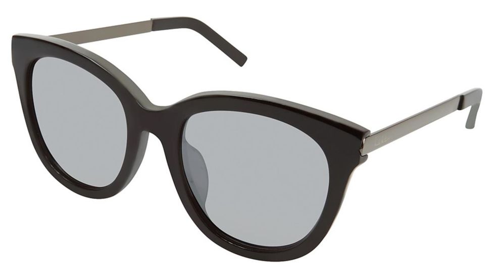 Nicole Miller Paisley Sunglasses - Frame Matte Black, Lens Color Navy Flash, Size 55/17mm NMPAISLEY01