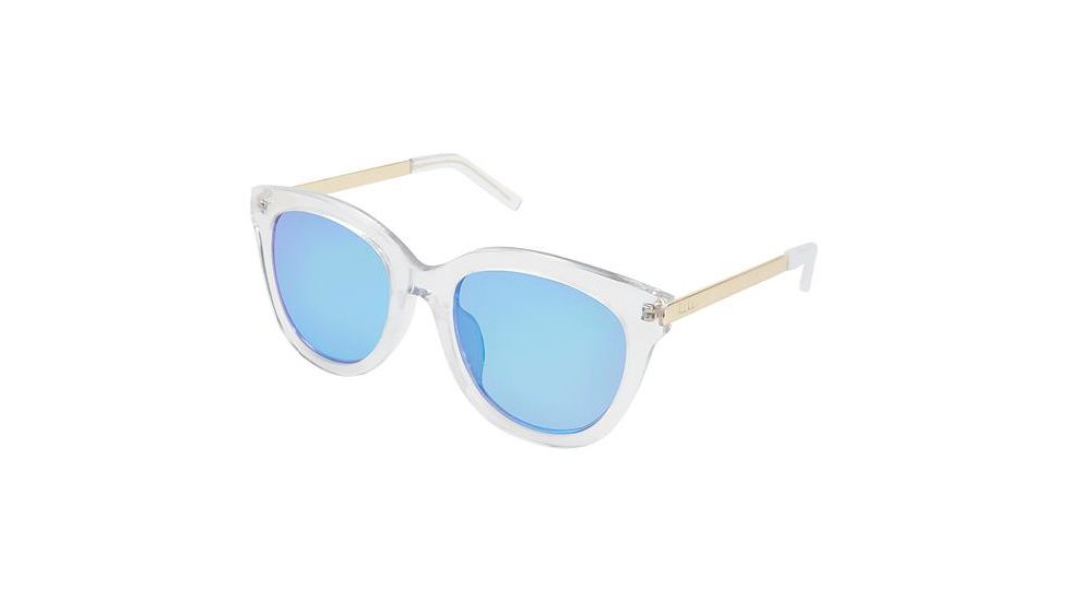Nicole Miller Roosevelt Sunglasses - Frame Crystal/Gold, Lens Color Blue Mirror, Size 51/21mm NMROOSEVELT03