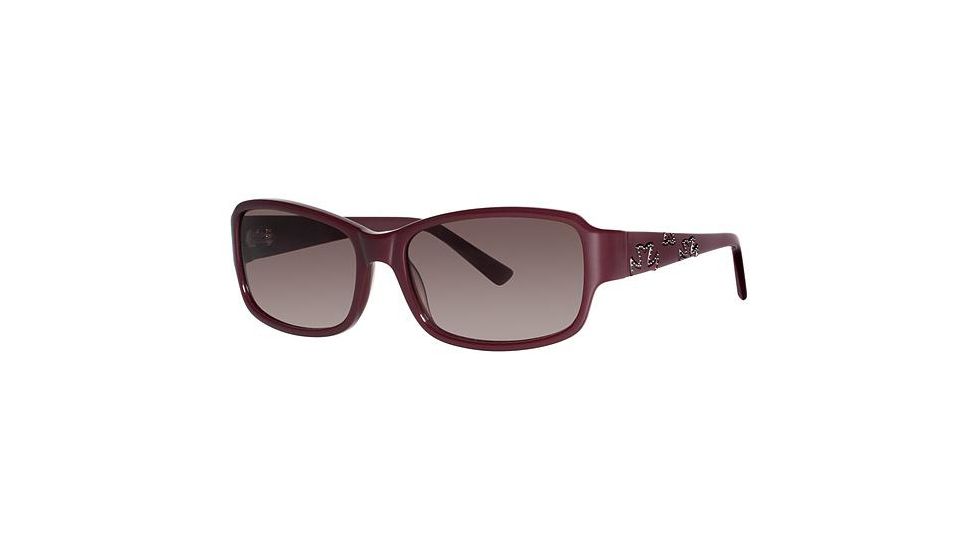 Nicole Miller Thompson Sunglasses - Frame Burgundy, Lens Color Light Brown/grey Gradient NMTHOMPSON03