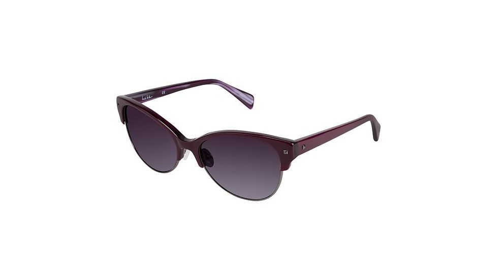 Nicole Miller Verdi Sunglasses - Frame PURPLE / HORN, Lens Color Dark Grey Gradient, Size 55/16mm NMVERDI03