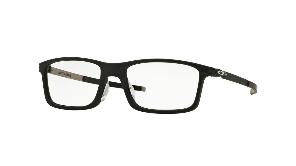 Oakley A PITCHMAN OX8096 Single Vision Prescription Eyeglasses 809601-55 - Satin Black Frame