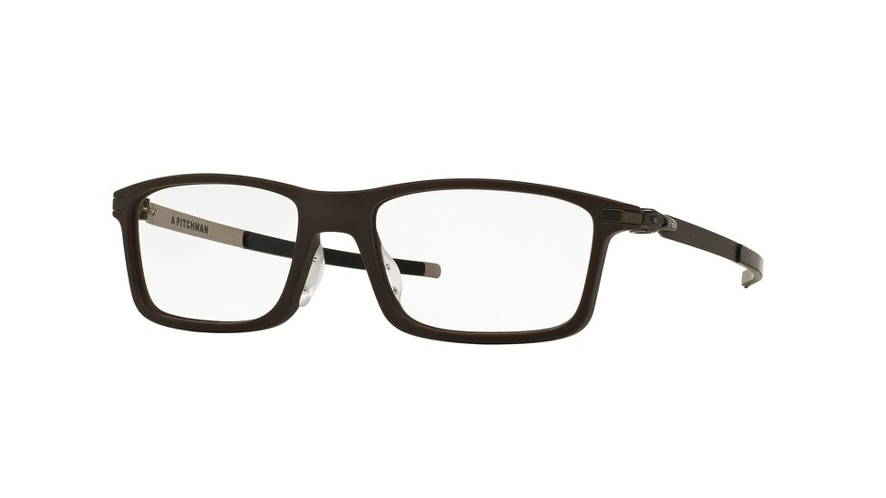Oakley A PITCHMAN OX8096 Single Vision Prescription Eyeglasses 809604-55 - Satin Brownstone Frame
