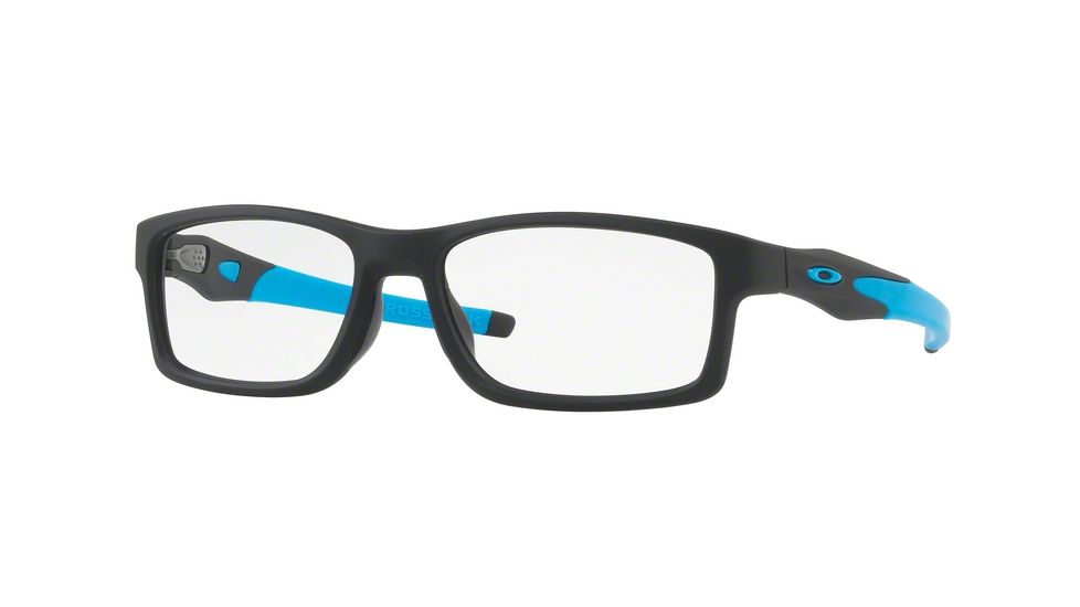 Oakley CROSSLINK A MNP OX8141 Progressive Prescription Eyeglasses, 56mm, Satin Black, OX8141-814104-56-PRO