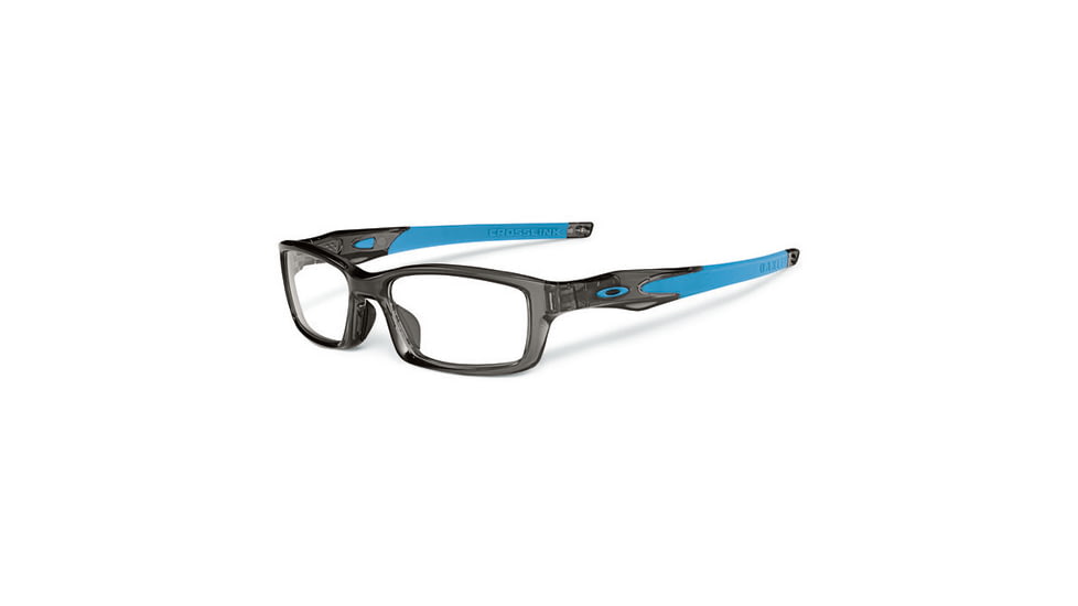 Oakley Crosslink Eyeglass Frames with Non-Rx Lenses, Grey Smoke/Sky Blue Frame, 53mm OX8027-1253