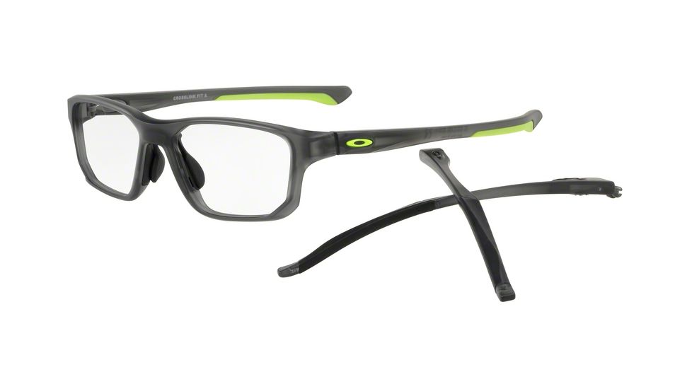 Oakley CROSSLINK FIT A OX8142 Progressive Prescription Eyeglasses, 56mm, Satin Grey Smoke, OX8142-814202-56-PRO