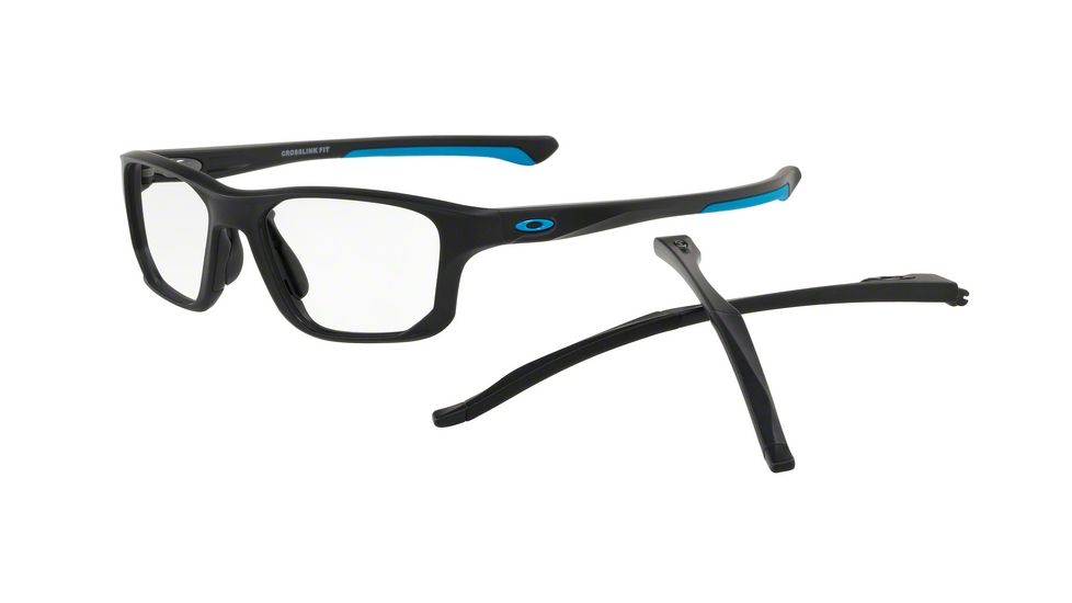 Oakley CROSSLINK FIT OX8136 Progressive Prescription Eyeglasses 813601-53 - Satin Black Frame, Clear Lenses