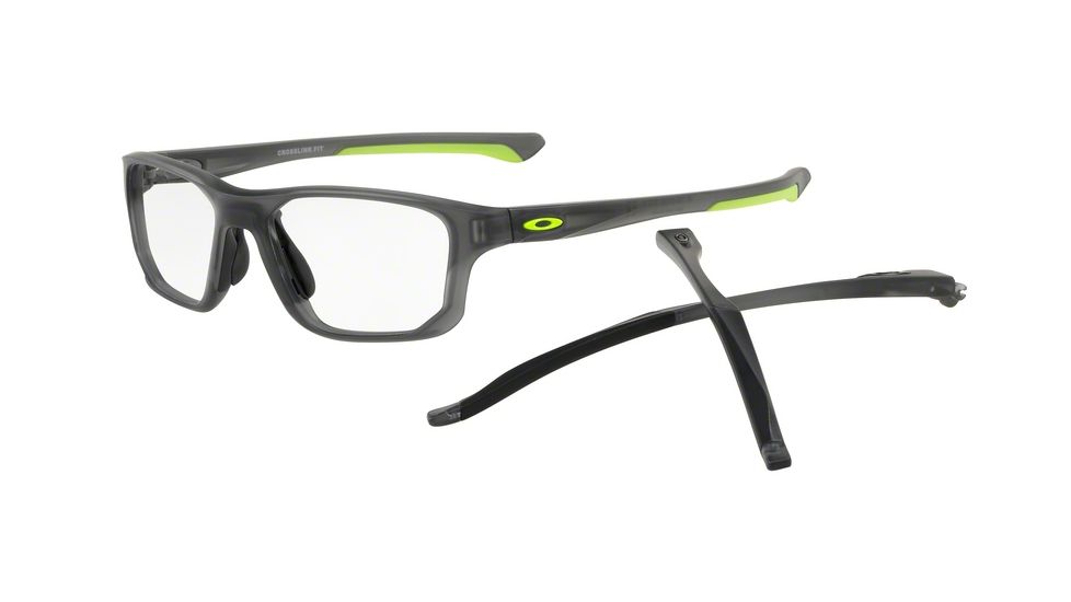 Oakley CROSSLINK FIT OX8136 Progressive Prescription Eyeglasses 813602-53 - Satin Grey Smoke Frame, Clear Lenses