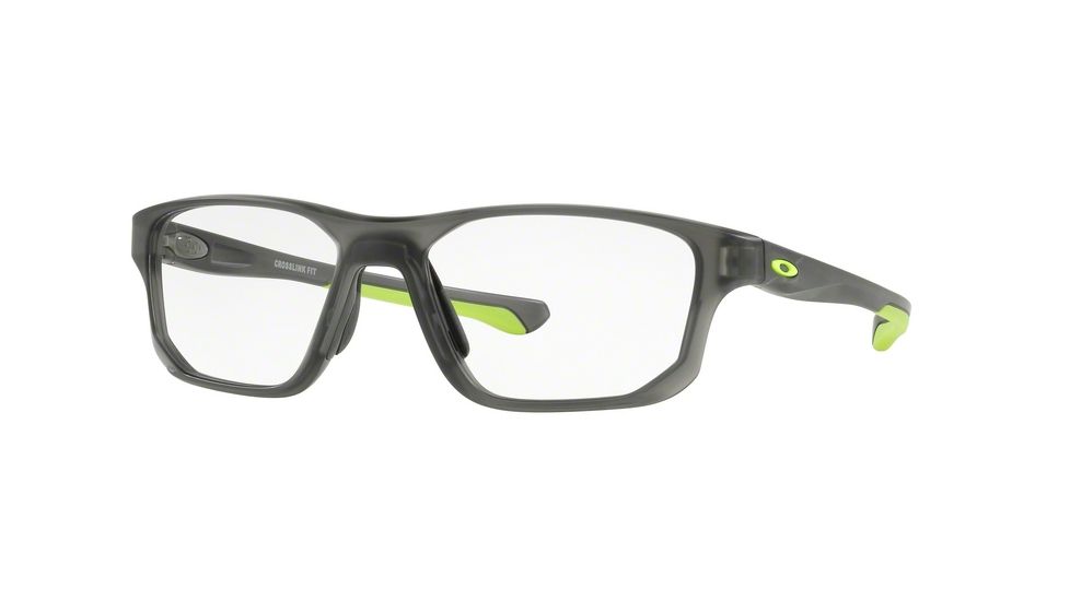 Oakley CROSSLINK FIT OX8136M Prescription Eyeglasses 813602-53 - Satin Grey Smoke Frame, Clear Lenses