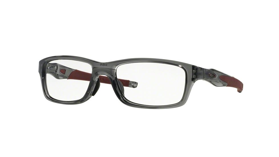 Oakley CROSSLINK RANGE A OX8044 Bifocal Prescription Eyeglasses 804403-55 - Grey Smoke/Cardinal Frame, Clear Lenses
