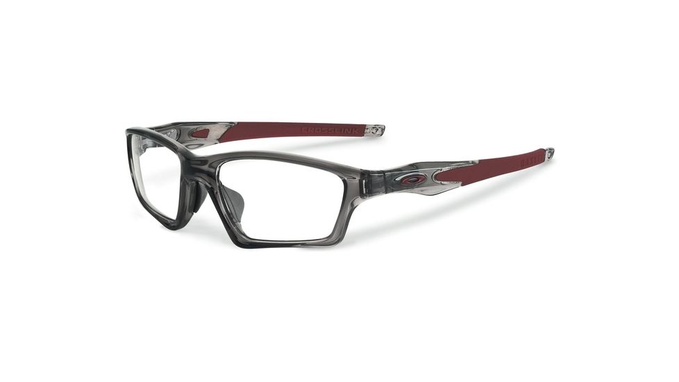 Oakley CROSSLINK SWEEP ASIAN OX8033 Progressive Prescription Eyeglasses 803306-55 - Grey Smoke/Team Cardinal Frame