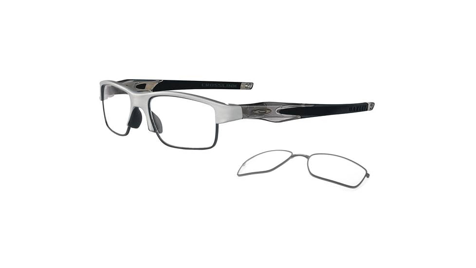Oakley Crosslink Switch Eyeglasses - Brushed Alum/Grey Smoke Frame OX3128-0353