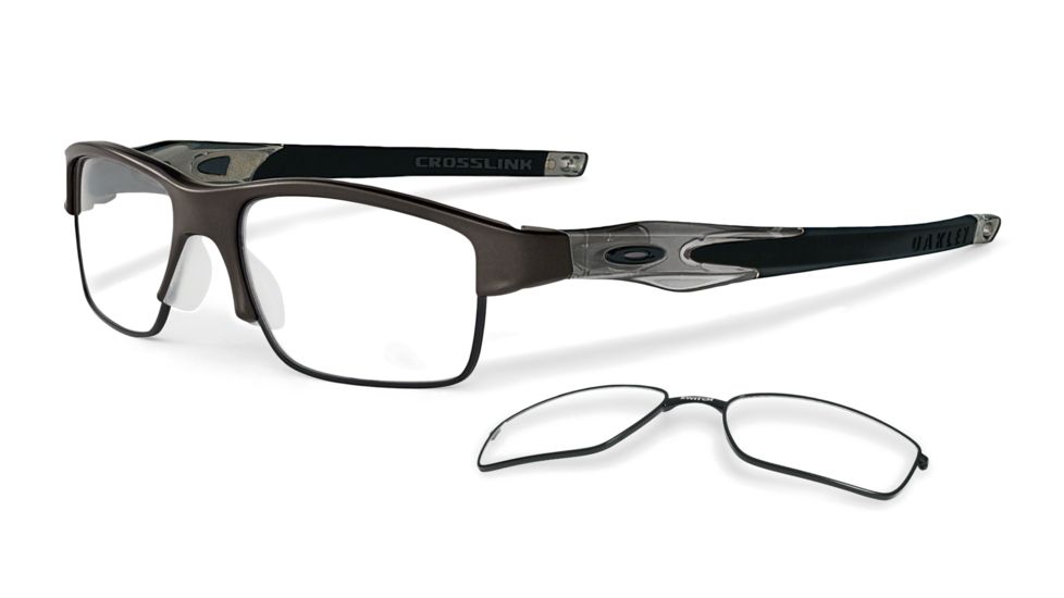 Oakley Crosslink Switch Eyeglasses, Pewter/Grey Smoke Frame, 53mm OX3128-0253