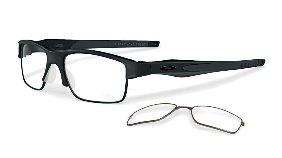 Oakley Crosslink Switch Eyeglasses, Satin Black/Satin Black Frame, 53mm OX3128-0153