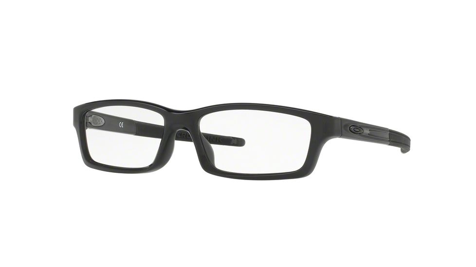 Oakley CROSSLINK YOUTH A OX8111 Single Vision Prescription Eyeglasses 811101-53 - Polished Black Ink Frame, Clear Lenses