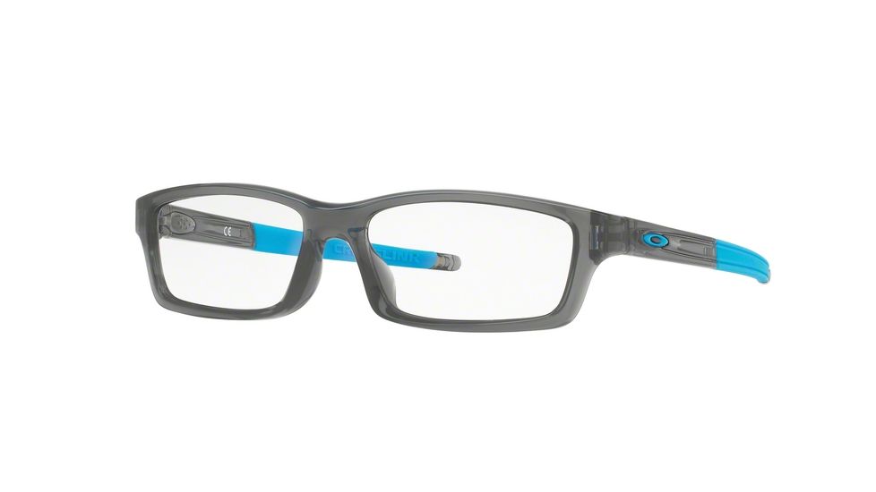 Oakley CROSSLINK YOUTH A OX8111 Single Vision Prescription Eyeglasses 811102-53 - Polished Grey Smoke Frame, Clear Lenses