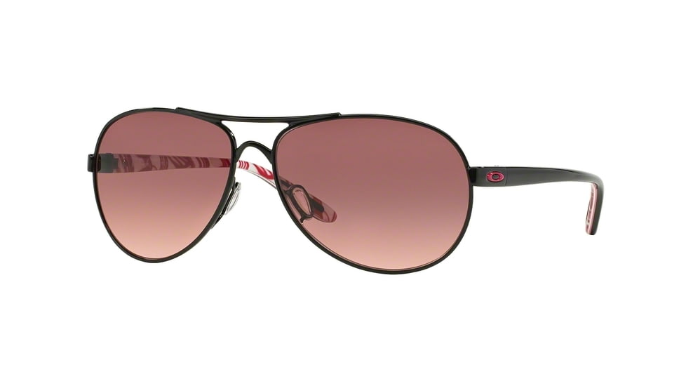 Oakley FEEDBACK OO4079 Single Vision Prescription Sunglasses OO4079-407913-59 - Lens Diameter 59 mm, Frame Color Polished Black/Breast Cancer