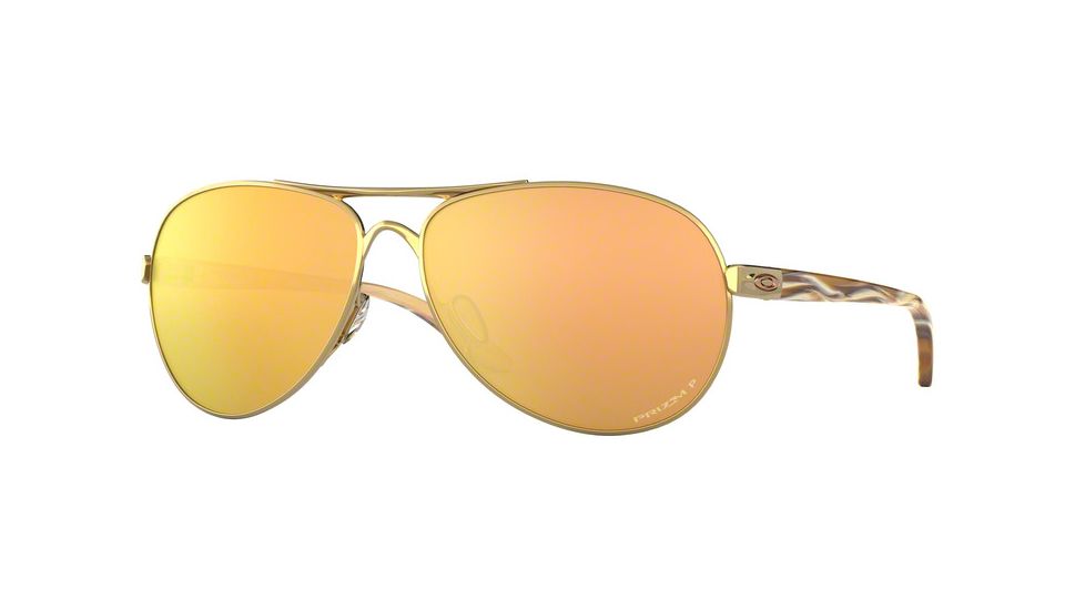 Oakley Feedback OO4079 Single Vision Prescription Sunglasses, 59mm, Polished Gold, OO4079-407937-59-SV