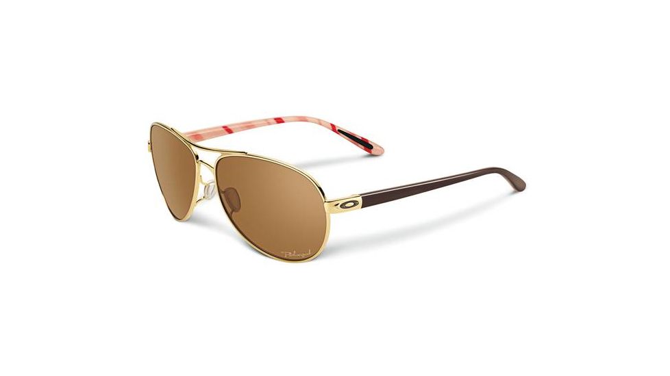 Oakley Feedback Womens Sunglasses, Polished Gold Frame, Bronze Polarized Lens OO4079-08