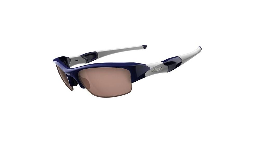 Oakley Flak Jacket Mens Sunglasses Polished Navy Frame, VR28 Black Iridium Lens 03-904