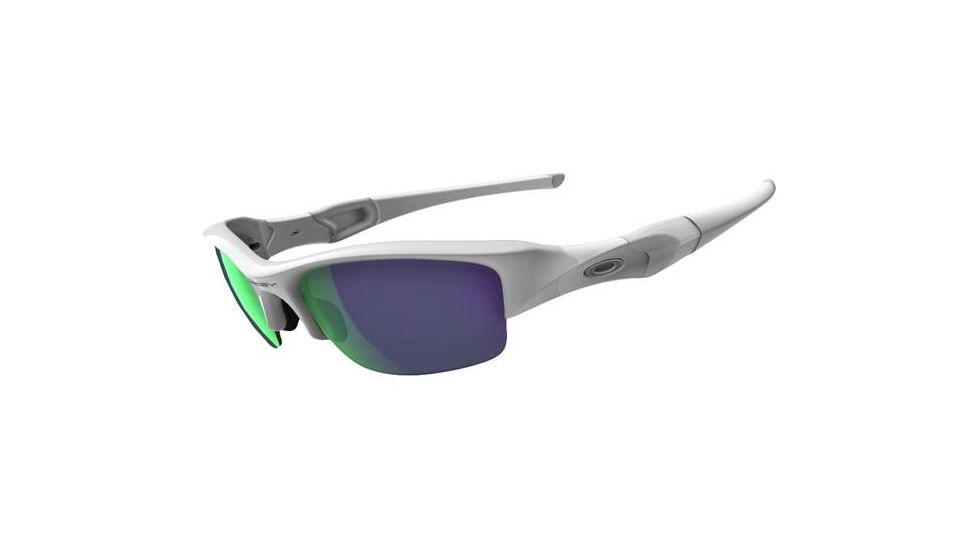 Oakley Flak Jacket Sunglasses - Matte White / Jade Iridium 26-221