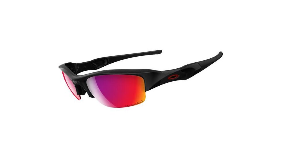 Oakley Flak Jacket Sunglasses - Polished Black/OO Red Iridium Polarized 26-219
