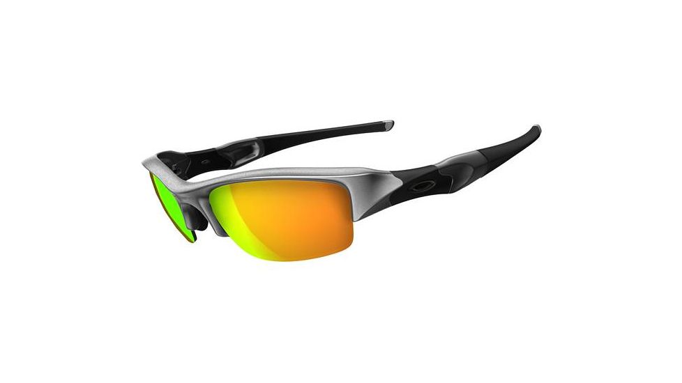 Oakley Flak Jacket Sunglasses - Silver w/ Fire Iridium 03-884