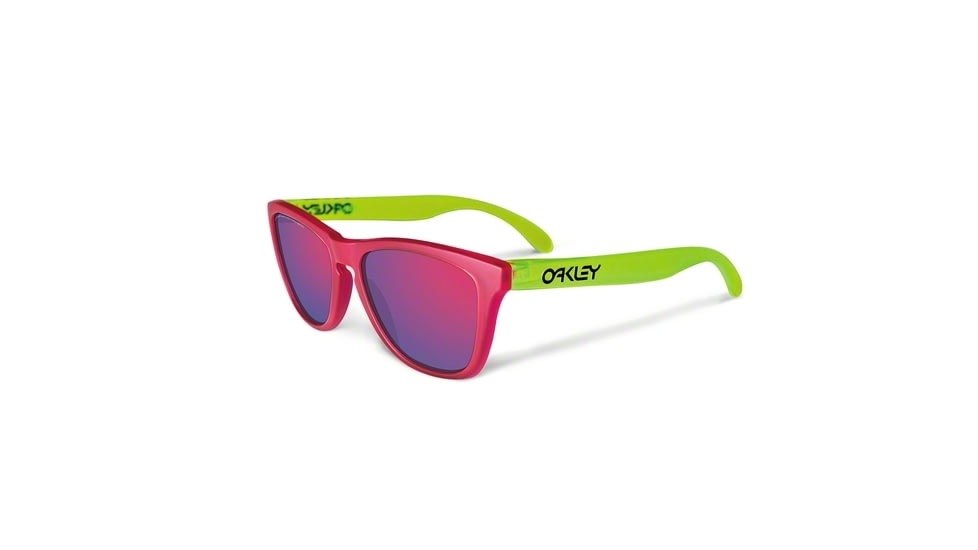 Oakley Frogskins OO9013 Single Vision Prescription Sunglasses OO9013-24-353-55 - Lens Diameter 55 mm, Frame Color Blacklight Pink Yellow